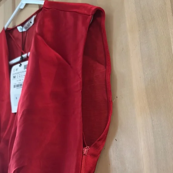 Zara Red Sleeveless Wrap Blouse - Picture 4 of 4